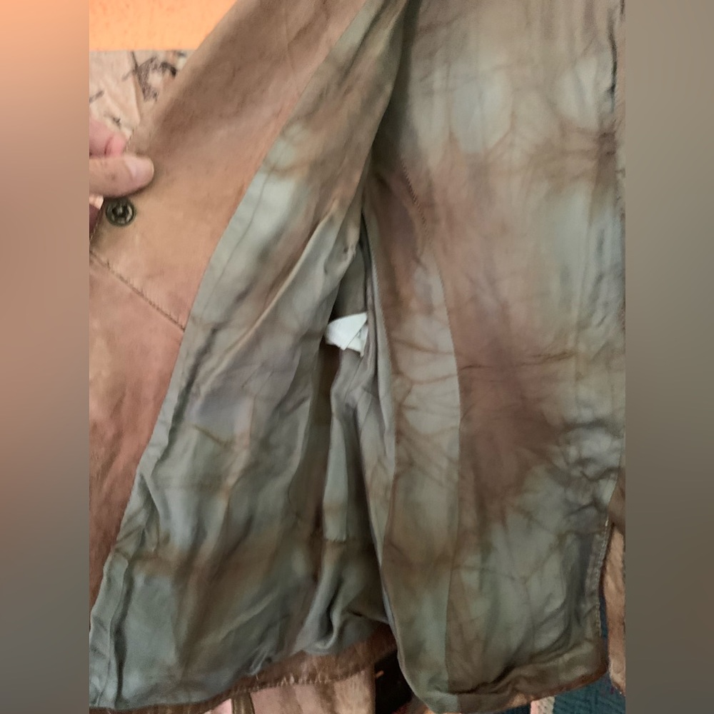 One of a kind Hand Distressed Blur Leather Jackrt - Picture 6 of 10